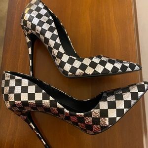 Steve Madden x Cardi B Checkered Heels